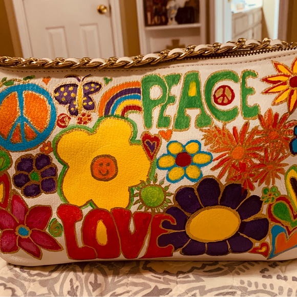 Hand painted Italian made boho bag. - Picture 6 of 12